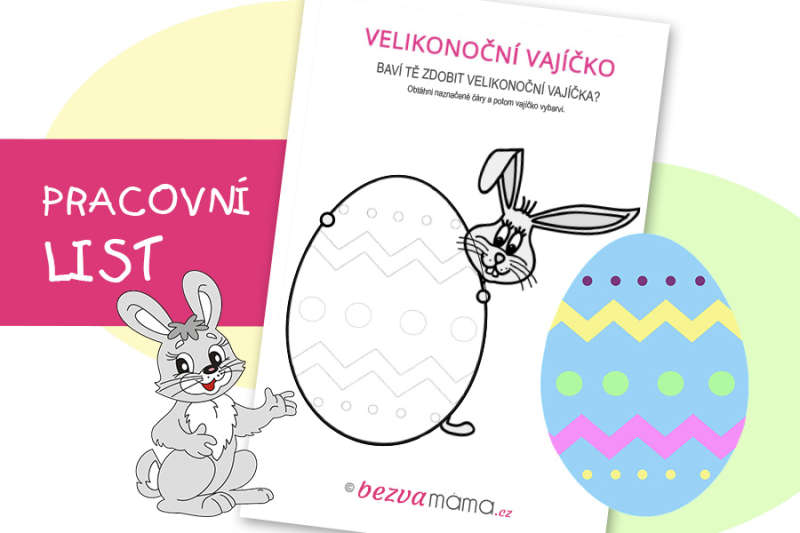 Pracovní list – zajíc a velikonoční vajíčko